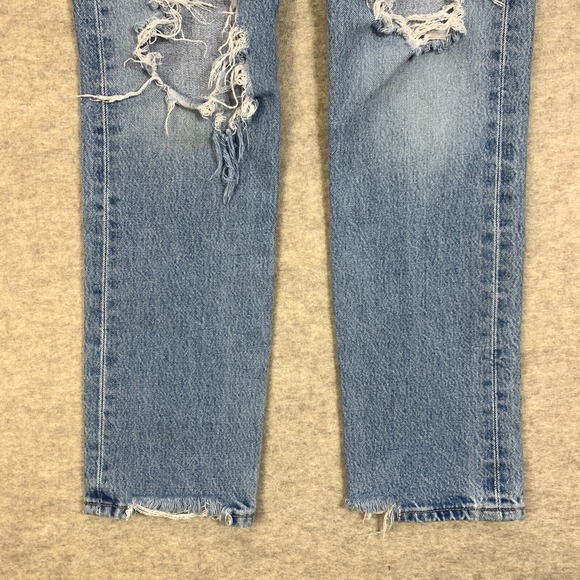 Levis Jeans Womens 25 Blue Pants 501 Button Fly Light Destroyed American Denim - Picture 5 of 16